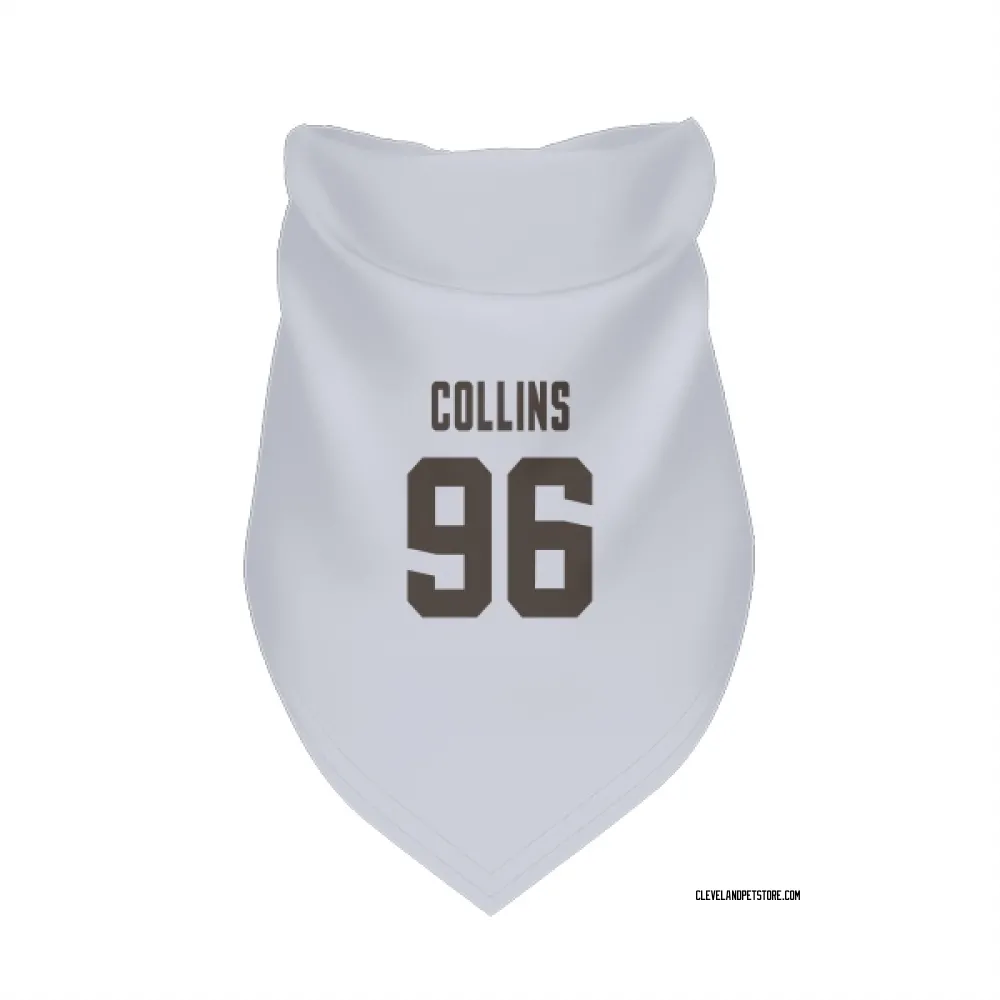 Cleveland Browns Maliek Collins White Pet Bandana for Dog & Cat