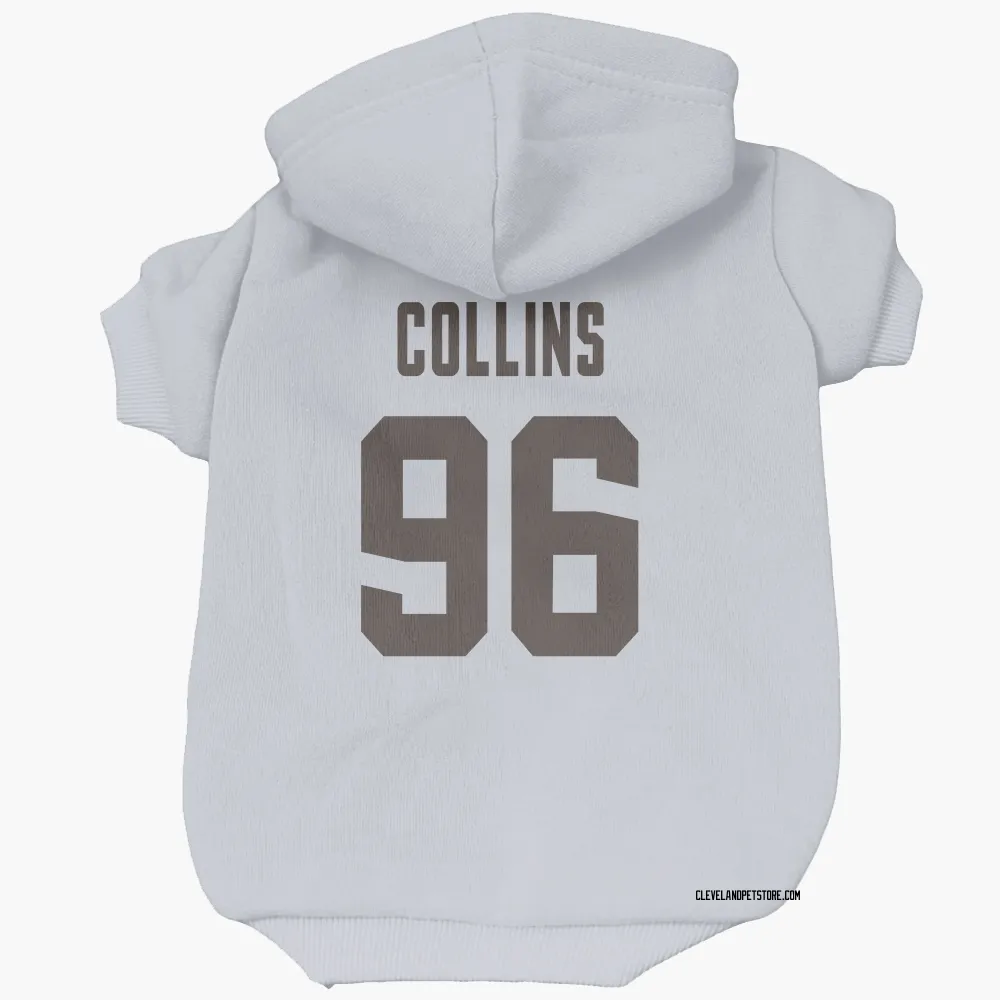 Cleveland Browns Maliek Collins White Pet Hoodie for Dog & Cat
