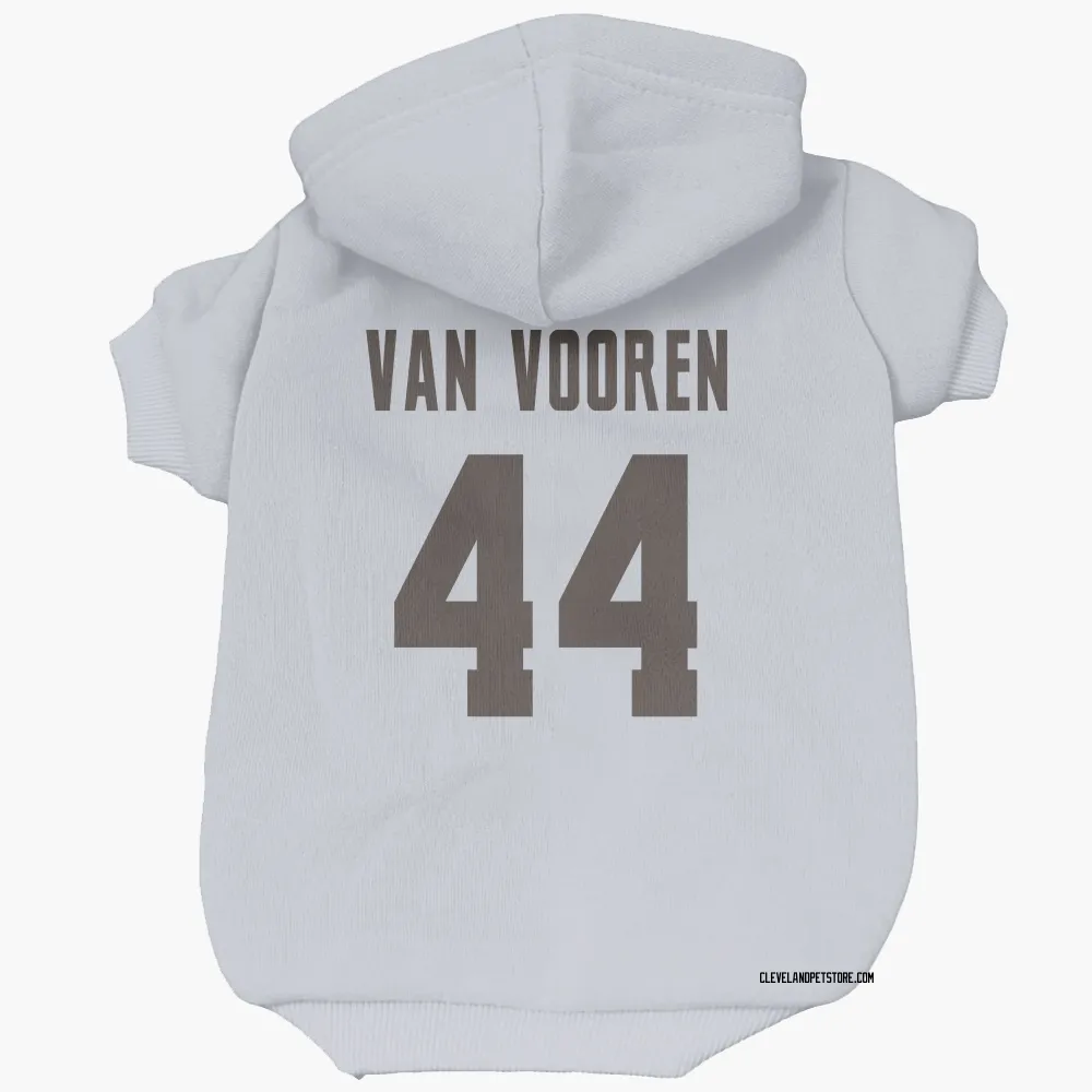 Cleveland Browns Mitch Van Vooren White Pet Hoodie for Dog & Cat