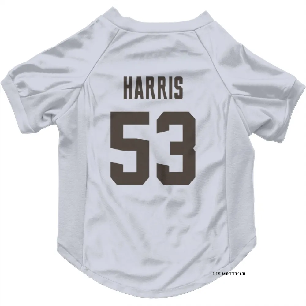 Cleveland Browns Nick Harris White Pet Jersey for Dog & Cat