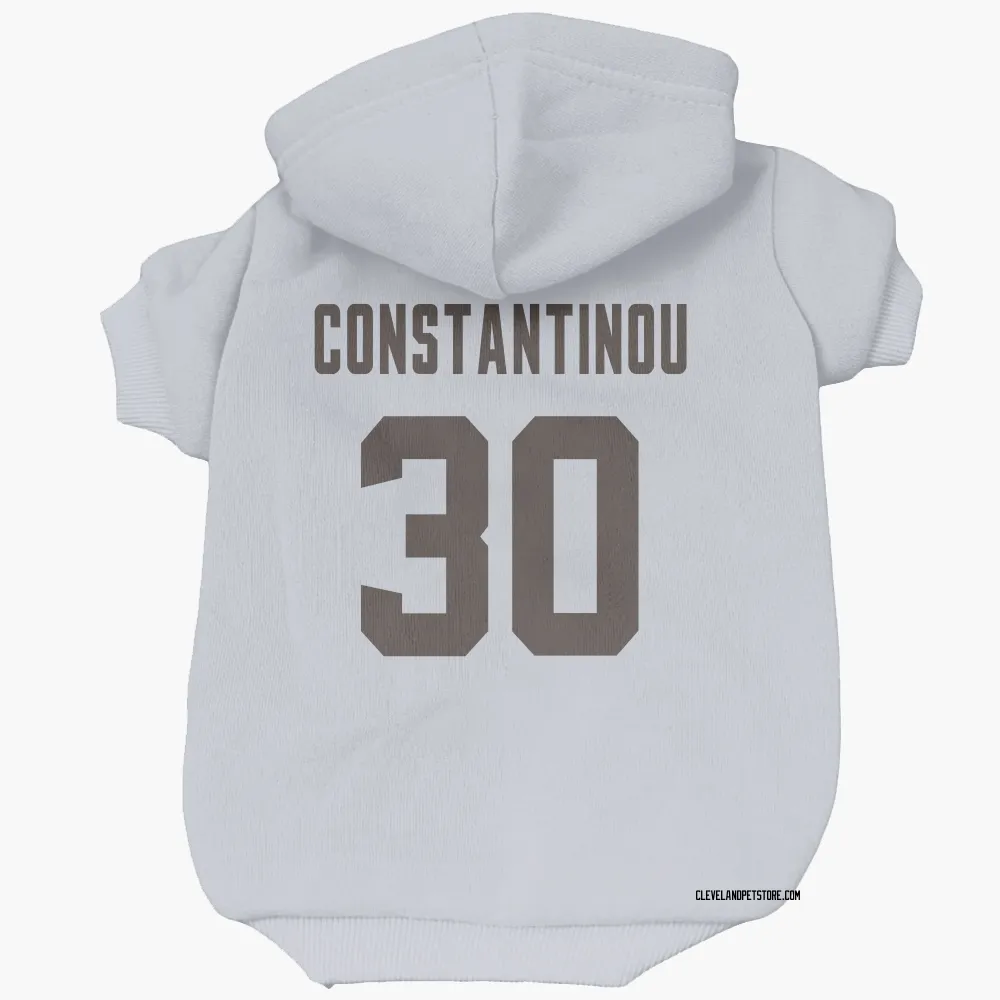 Cleveland Browns Nik Constantinou White Pet Hoodie for Dog & Cat