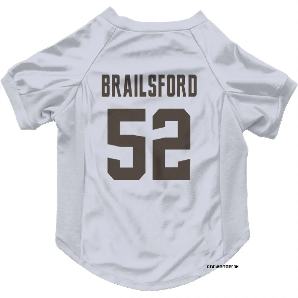 Cleveland Browns Parker Brailsford White Pet Jersey for Dog & Cat