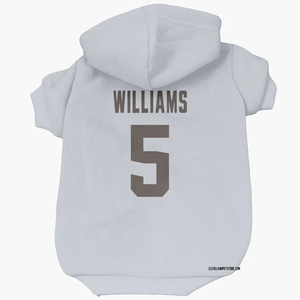 Cleveland Browns Quincy Williams White Pet Hoodie for Dog & Cat