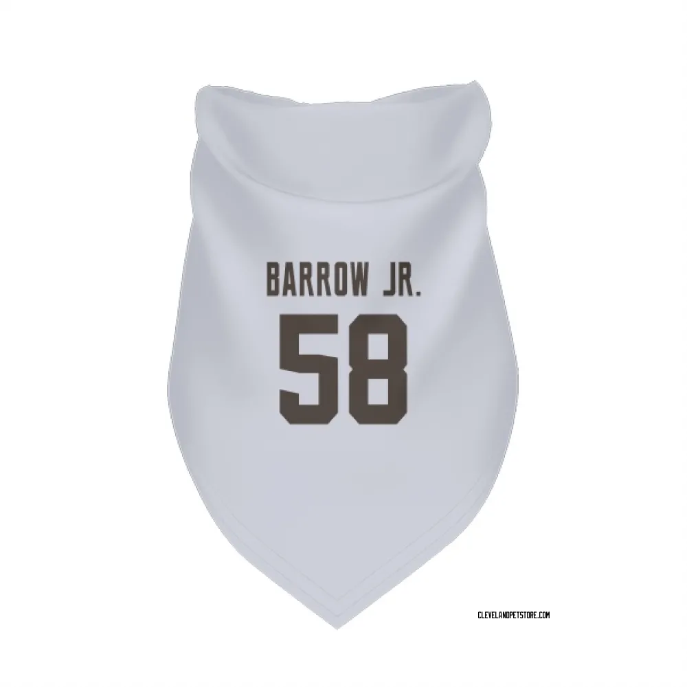 Cleveland Browns Simeon Barrow Jr. White Pet Bandana for Dog & Cat