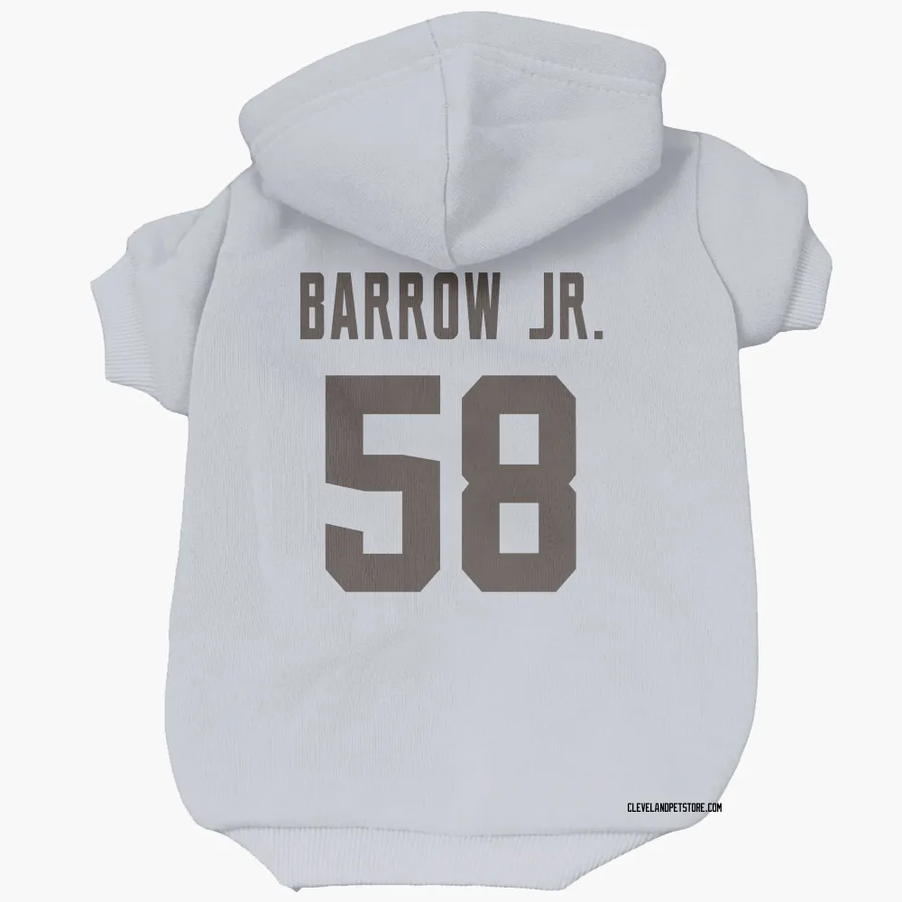 Cleveland Browns Simeon Barrow Jr. White Pet Hoodie for Dog & Cat