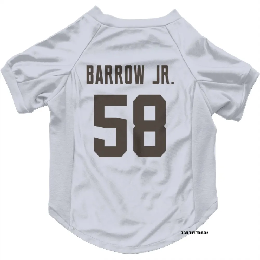 Cleveland Browns Simeon Barrow Jr. White Pet Jersey for Dog & Cat