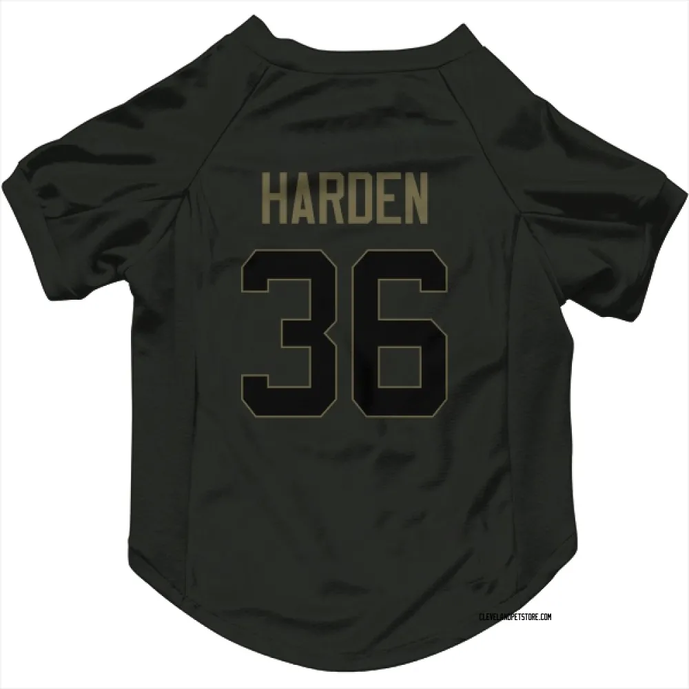 Cleveland Browns T.J. Harden Black Service Pet Jersey for Dog & Cat