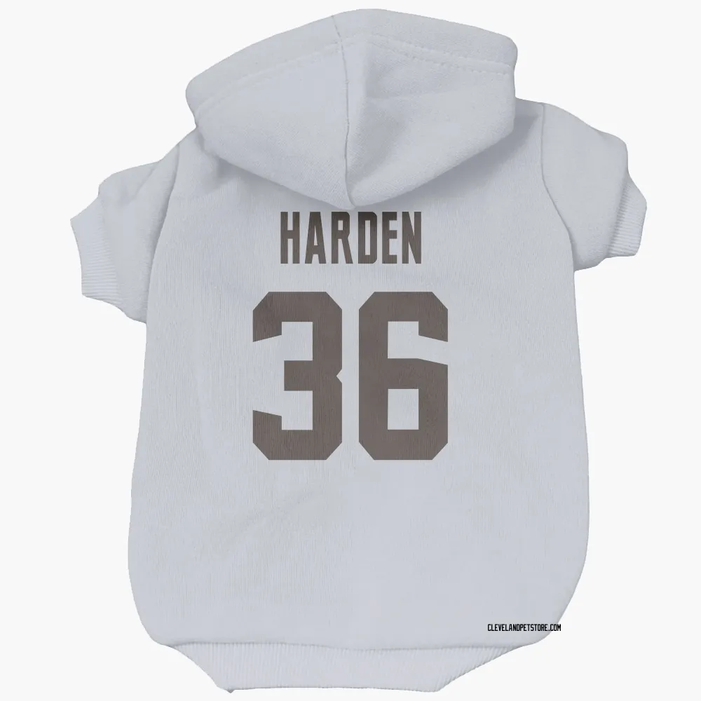 Cleveland Browns T.J. Harden White Pet Hoodie for Dog & Cat