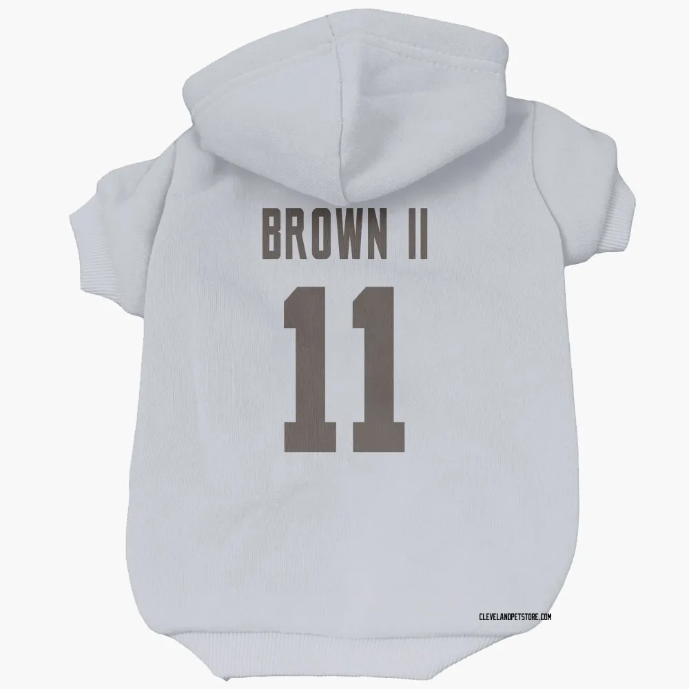 Cleveland Browns Tony Brown II White Pet Hoodie for Dog & Cat