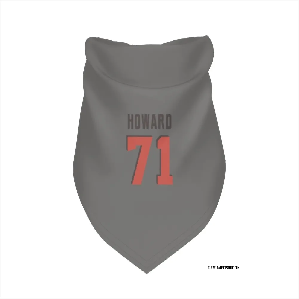 Cleveland Browns Tytus Howard Gray Pet Bandana for Dog & Cat