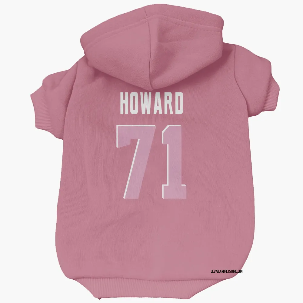 Cleveland Browns Tytus Howard Pink Pet Hoodie for Dog & Cat