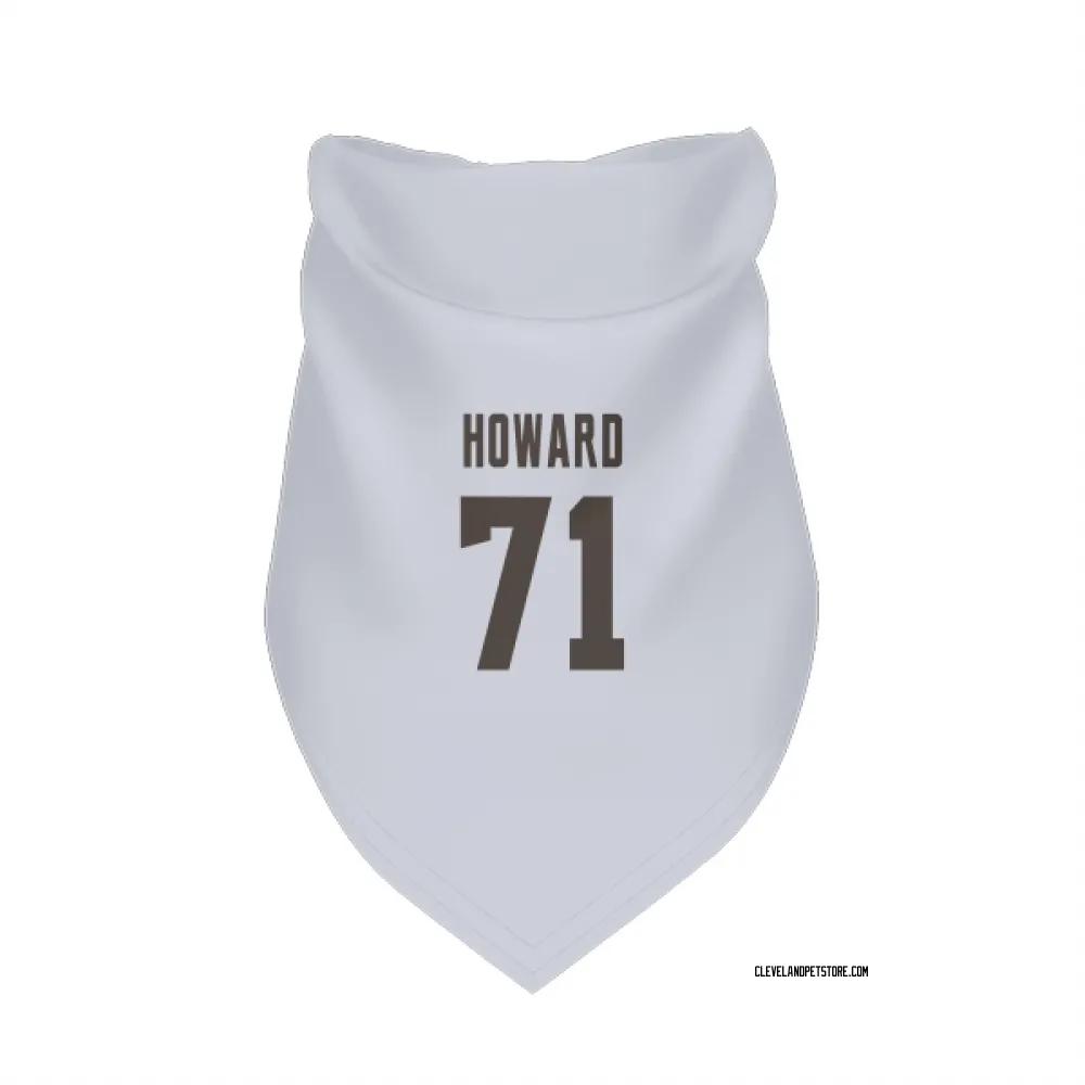 Cleveland Browns Tytus Howard White Pet Bandana for Dog & Cat